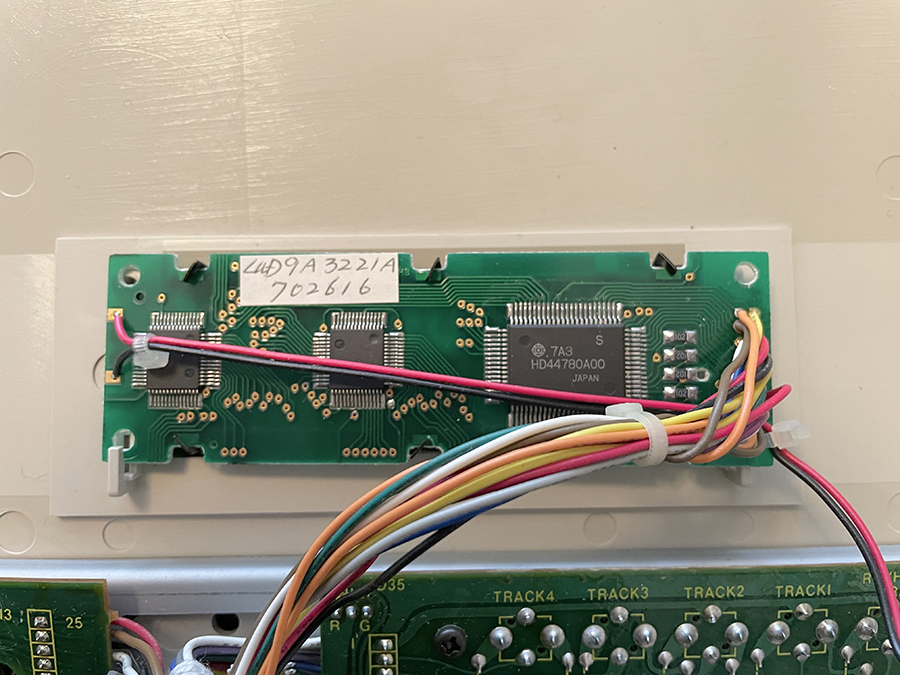 A picture of the reverse of the Roland MC-500’s original LCD display component